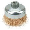 Weiler 4" Crimped Wire Cup Brush .020" Bronze Fill 5/8"-11 UNC Nut 14616
